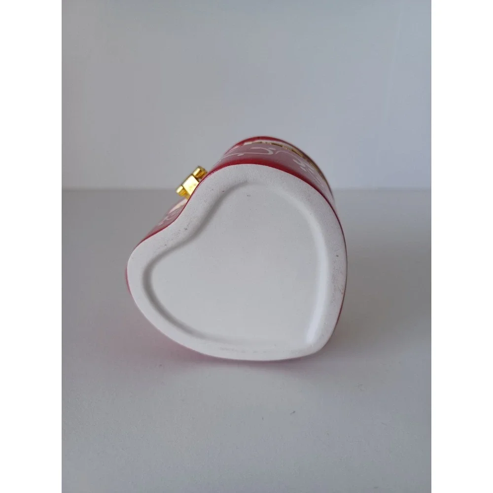 Vintage Small Multicolor Heart Shaped Trinket Container Box Home Decor